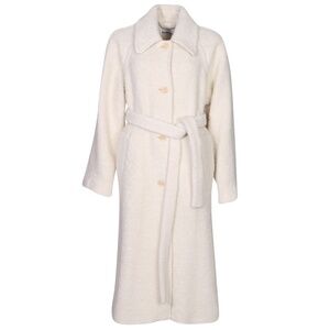 Acne Studios Teddy Coat in Ecru Beige 34